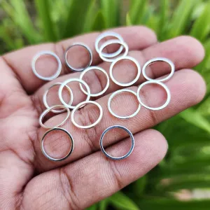 20 Pcs. Pkg.Brass Material Linking Rings, Jewelry Making findings, in Size about 12mm, Round Shape, Anti Tarnish Silver Plated