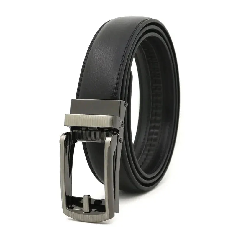 3.5cm Genuine Leather Automatic Buckle Belt
