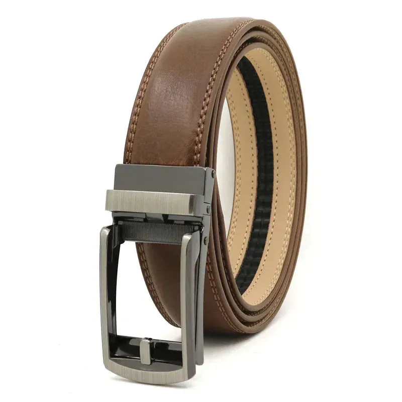 3.5cm Genuine Leather Automatic Buckle Belt