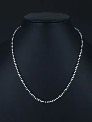 3mm Native American Sterling Silver Beaded Necklace, Multiple Lengths