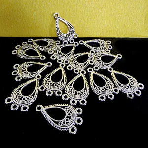 5 PAIR PACK' 26X14MM SILVER OXIDIZED CHAND BALI EARRING BASE JEWELLERY FINDINGS' USED IN DIY EARRING MAKING