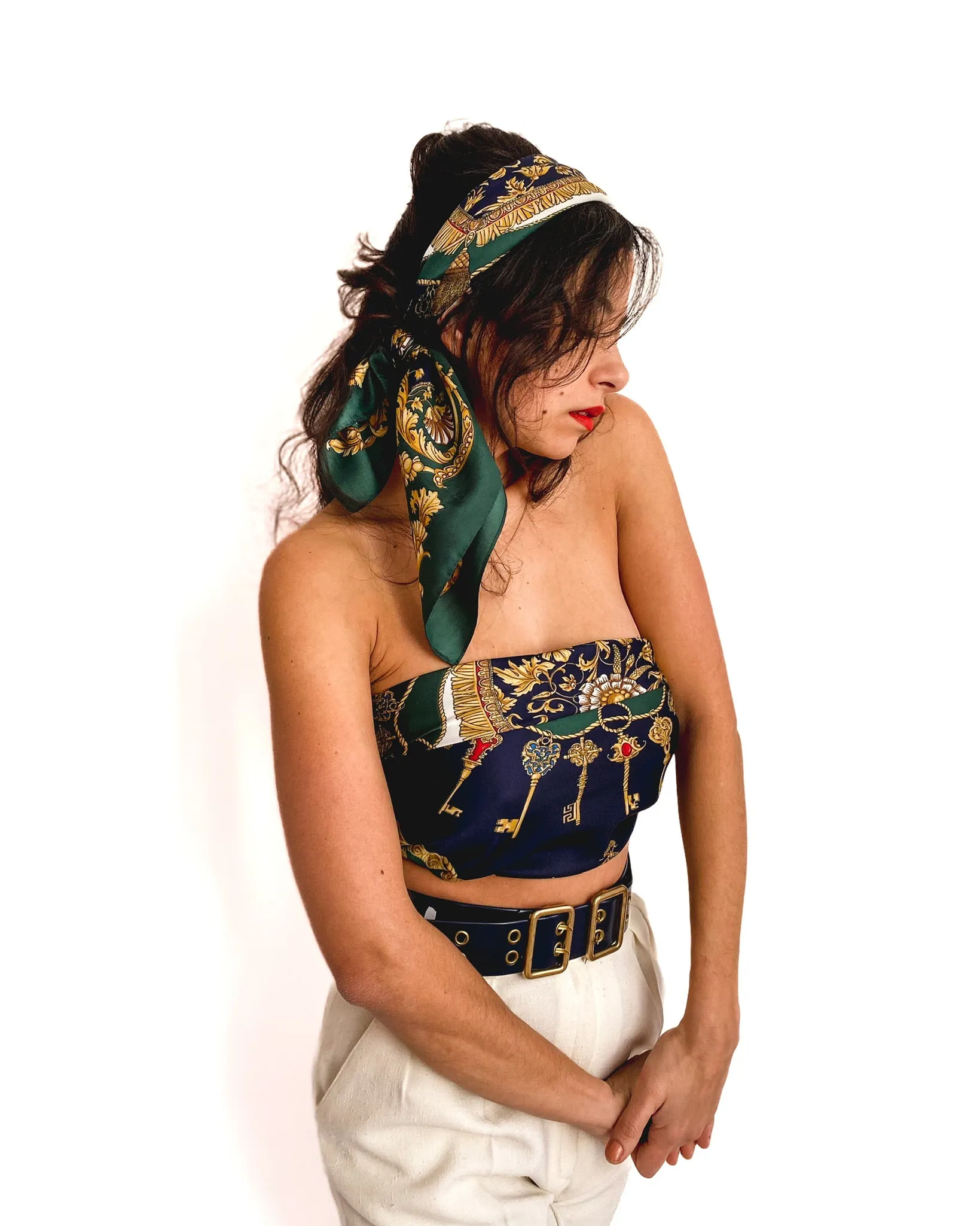 80s/90s vintage set of matching scarves. Shipped gift-wrapped.