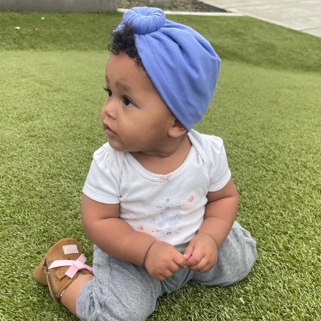 Adjustable Satin Lined Turban-Periwinkle