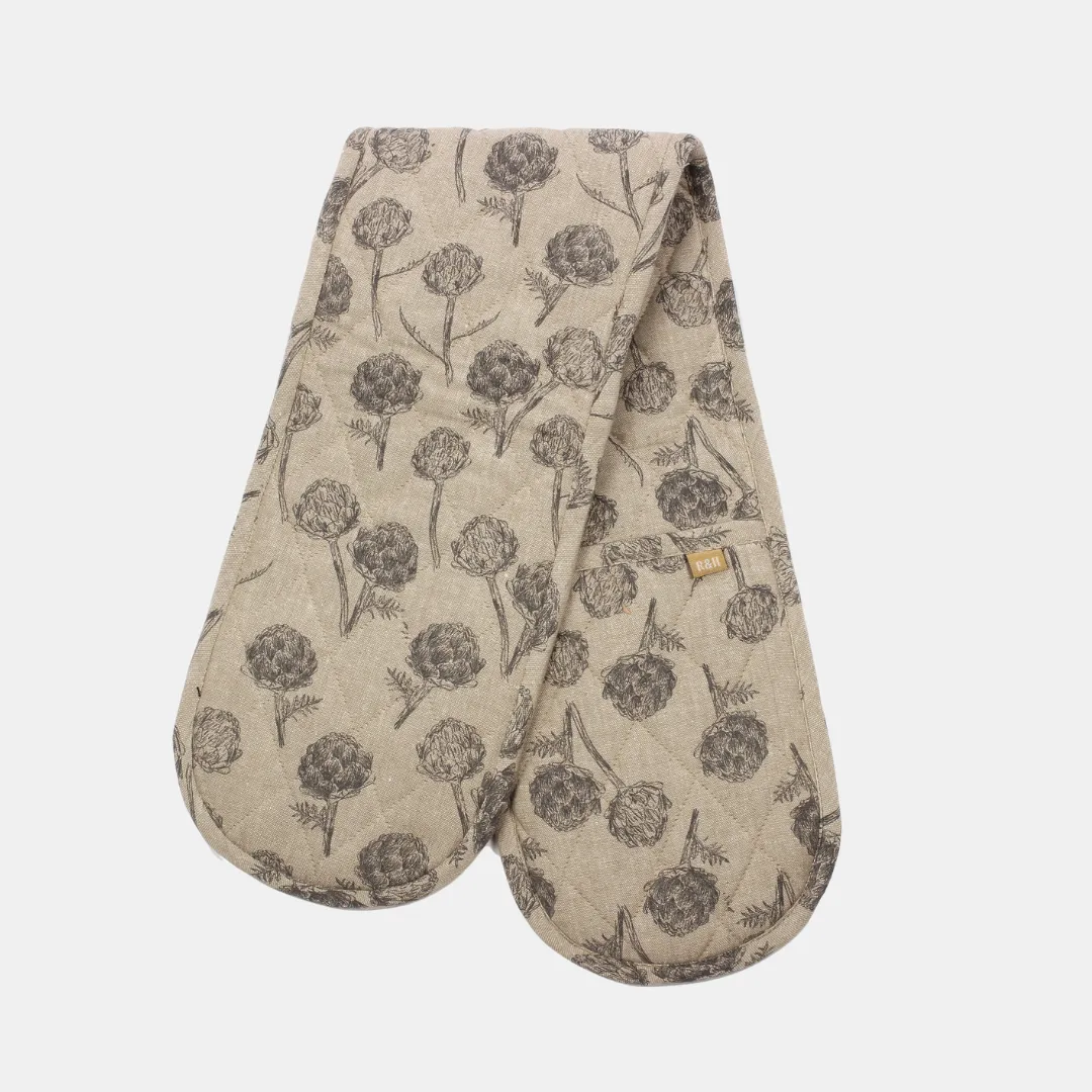 Artichoke Double Oven Glove - Charcoal