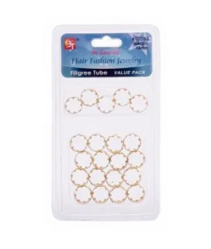 Beauty Town Filigree Tube 14X10Mm Value Pack 22Pcs [Gold] #07783