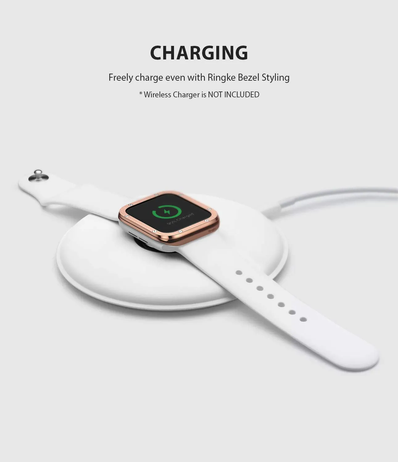 Bezel Styling for Apple Watch 42mm for Series 3 / Series 2 / Series 1 - Glossy Rose Gold (AW3-42-41) [Stainless Steel]
