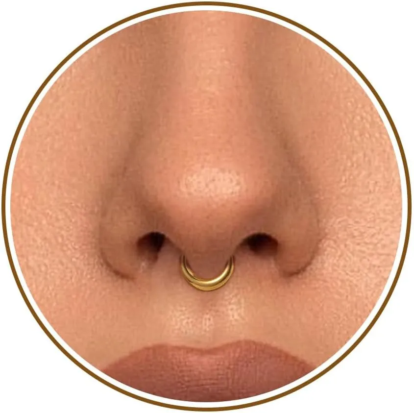 Btysun Nose Rings for Women, Septum Hinged Hoop 16G Nostril Helix Cartilage Earrings, Tragus Rock Conch Lip Daith Piercing Jewelry 8MM 10MM
