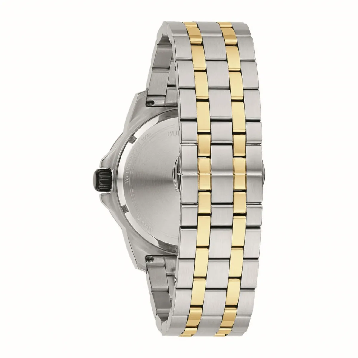 Bulova Marine Star Watch with 44MM Black Round Dial and Stainless Steel Bracelet. 98D175