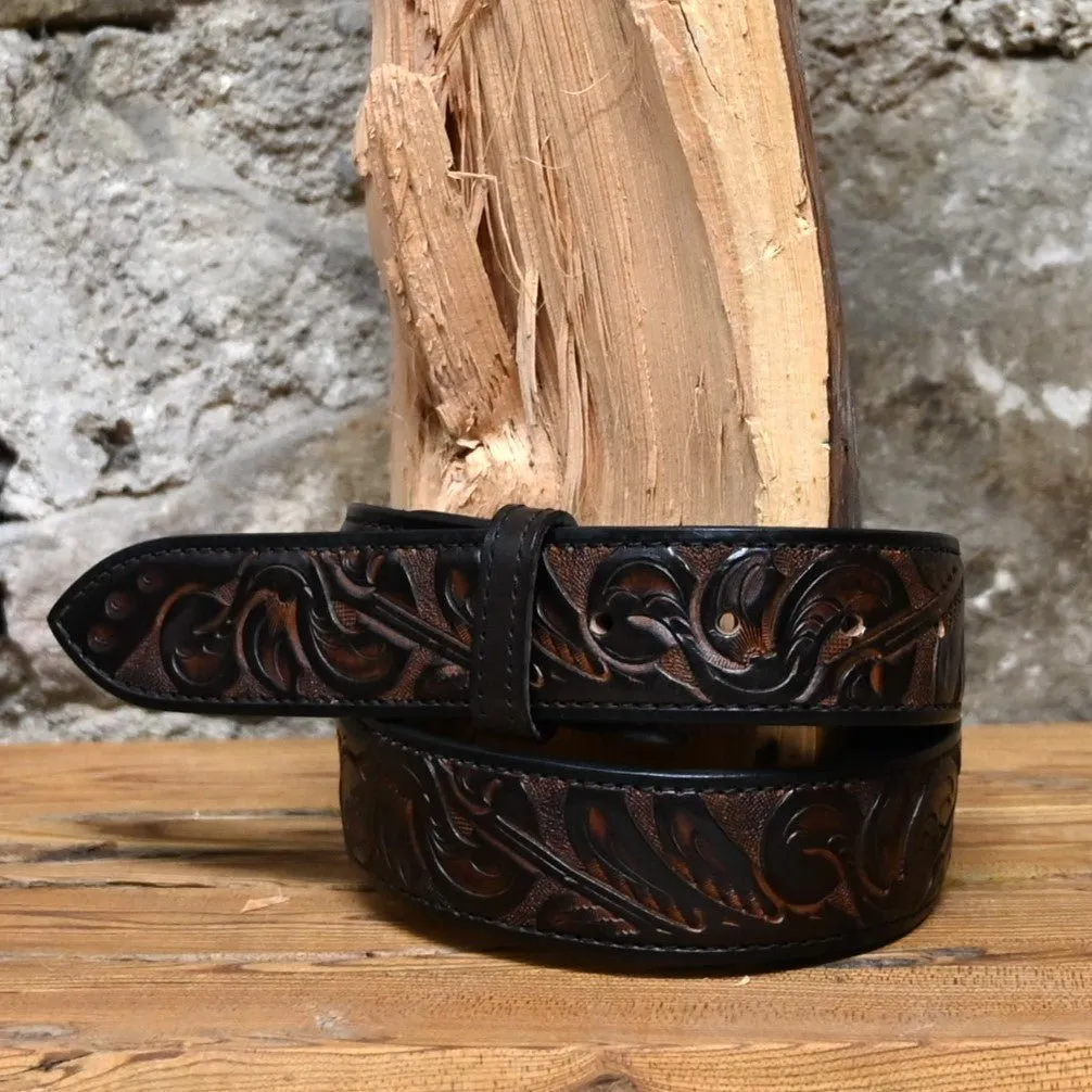 Carved Deluxe Brown Belt