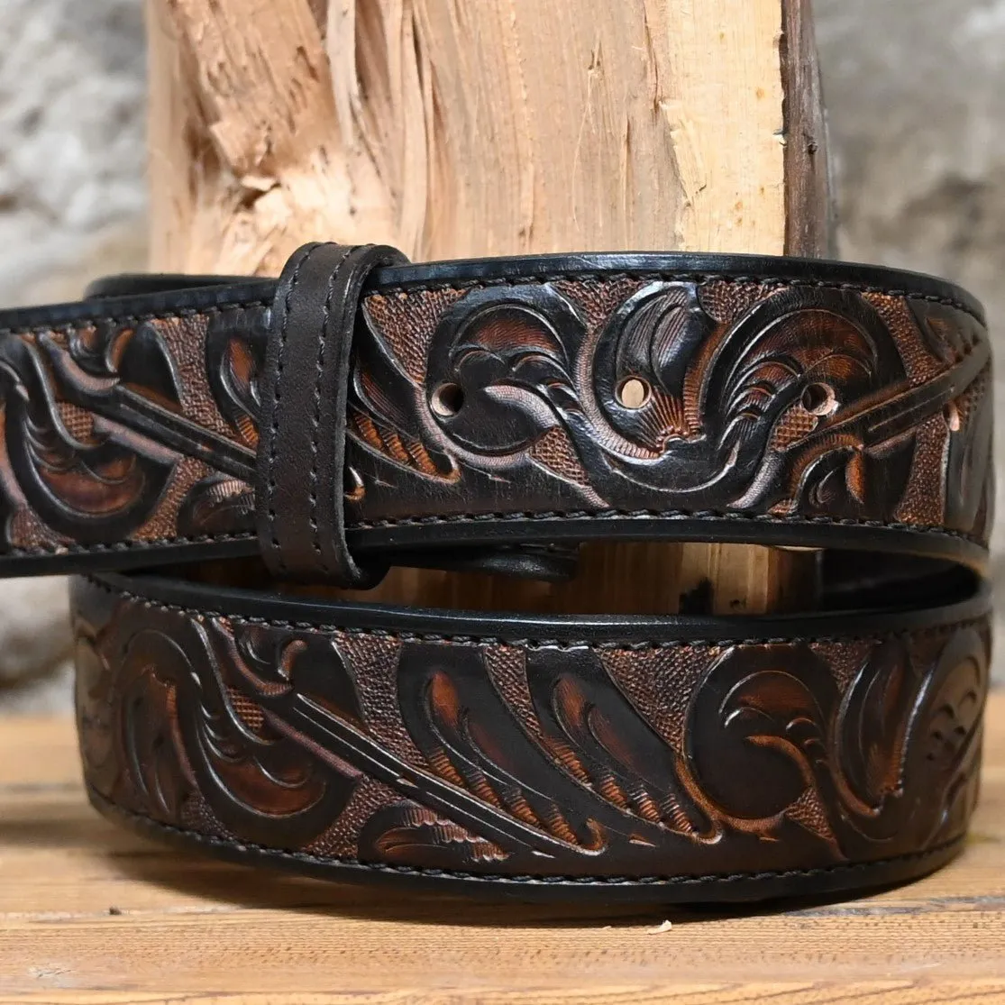 Carved Deluxe Brown Belt