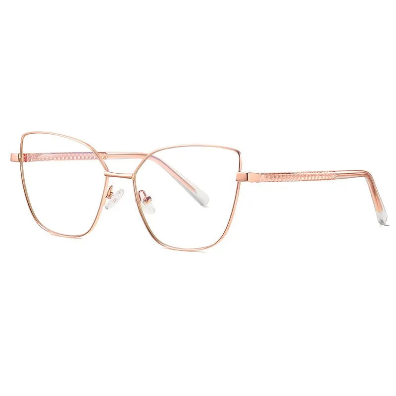 CCspace Unisex Full Rim Square Cat Eye Alloy Frame Eyeglasses 49081