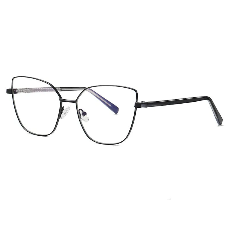 CCspace Unisex Full Rim Square Cat Eye Alloy Frame Eyeglasses 49081
