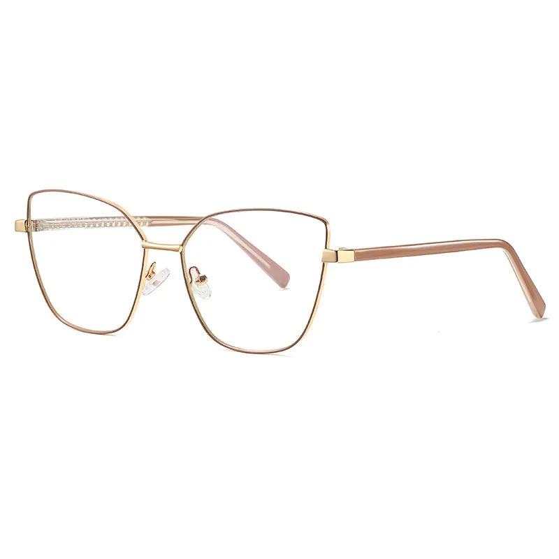 CCspace Unisex Full Rim Square Cat Eye Alloy Frame Eyeglasses 49081