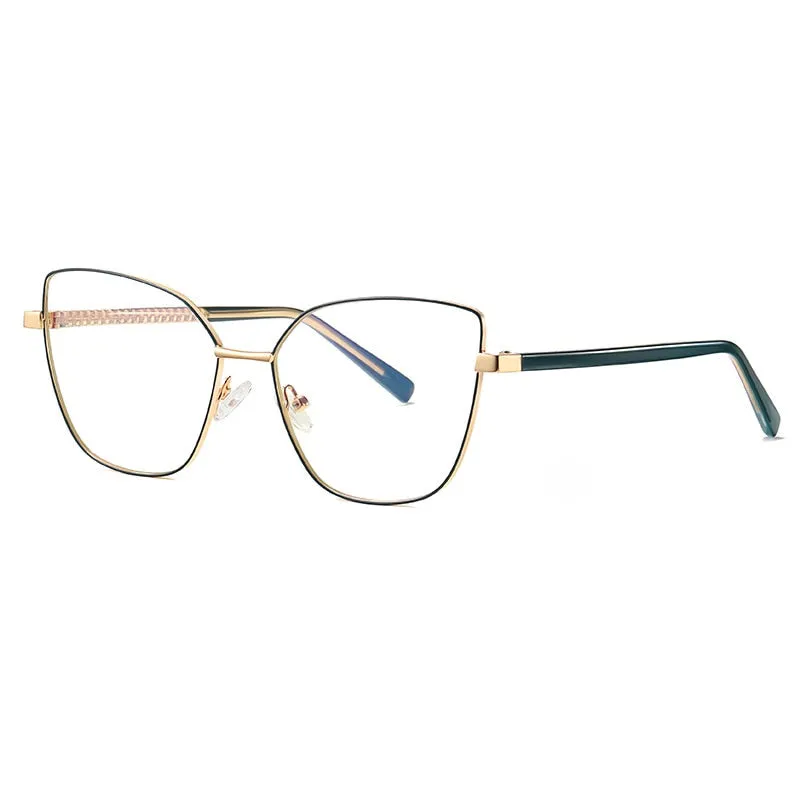 CCspace Unisex Full Rim Square Cat Eye Alloy Frame Eyeglasses 49081
