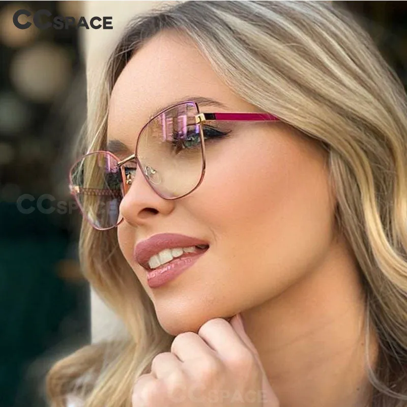 CCspace Unisex Full Rim Square Cat Eye Alloy Frame Eyeglasses 49081