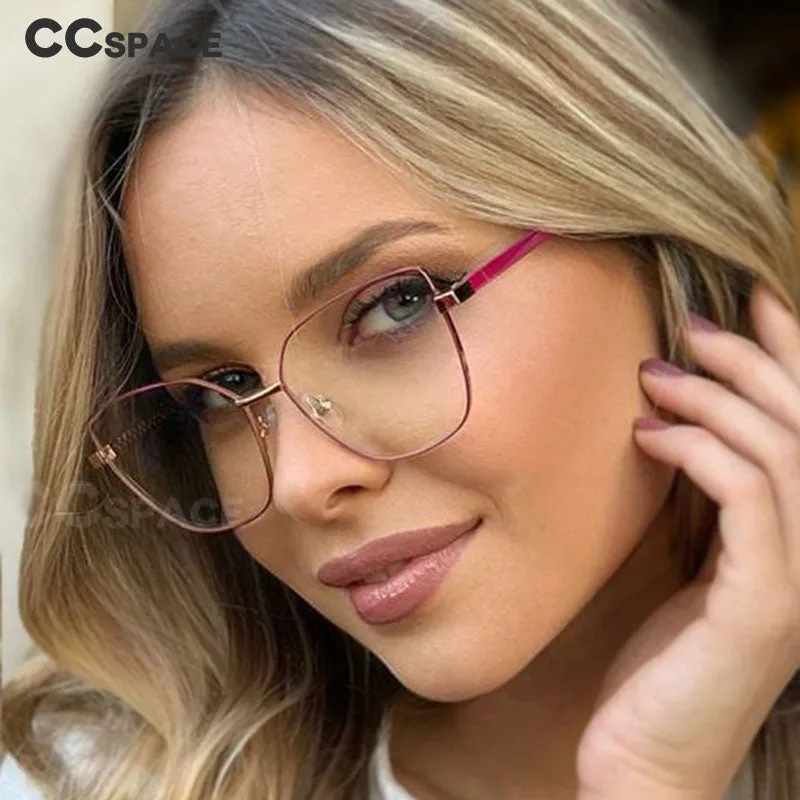 CCspace Unisex Full Rim Square Cat Eye Alloy Frame Eyeglasses 49081