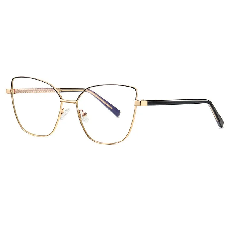 CCspace Unisex Full Rim Square Cat Eye Alloy Frame Eyeglasses 49081