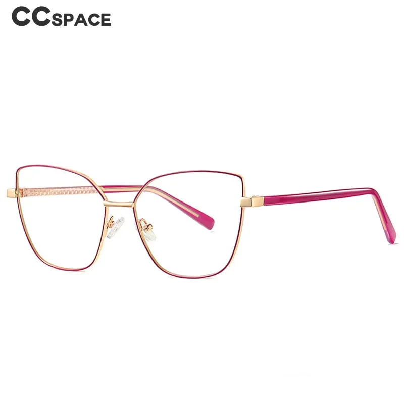 CCspace Unisex Full Rim Square Cat Eye Alloy Frame Eyeglasses 49081