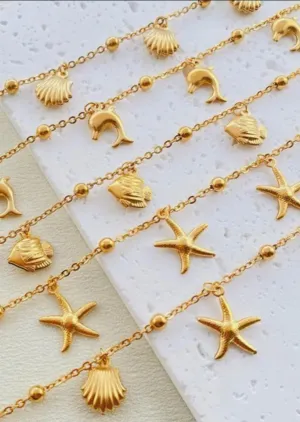 Charm anklet in gold color