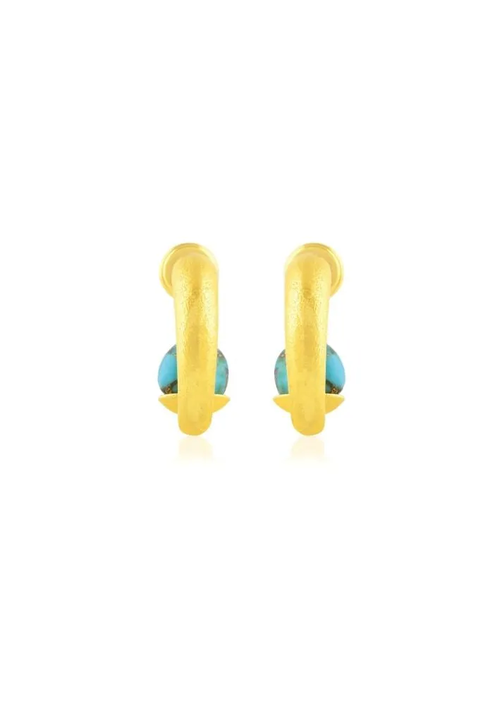 Chunky Turquoise Hoops