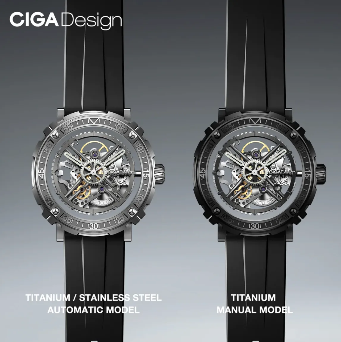 CIGA Design M-Series Magician DLC Titanium Manual Winding Watch