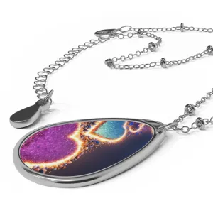 Colorful Heart Oval Necklace - Unique Statement Jewelry for Love & Friendship
