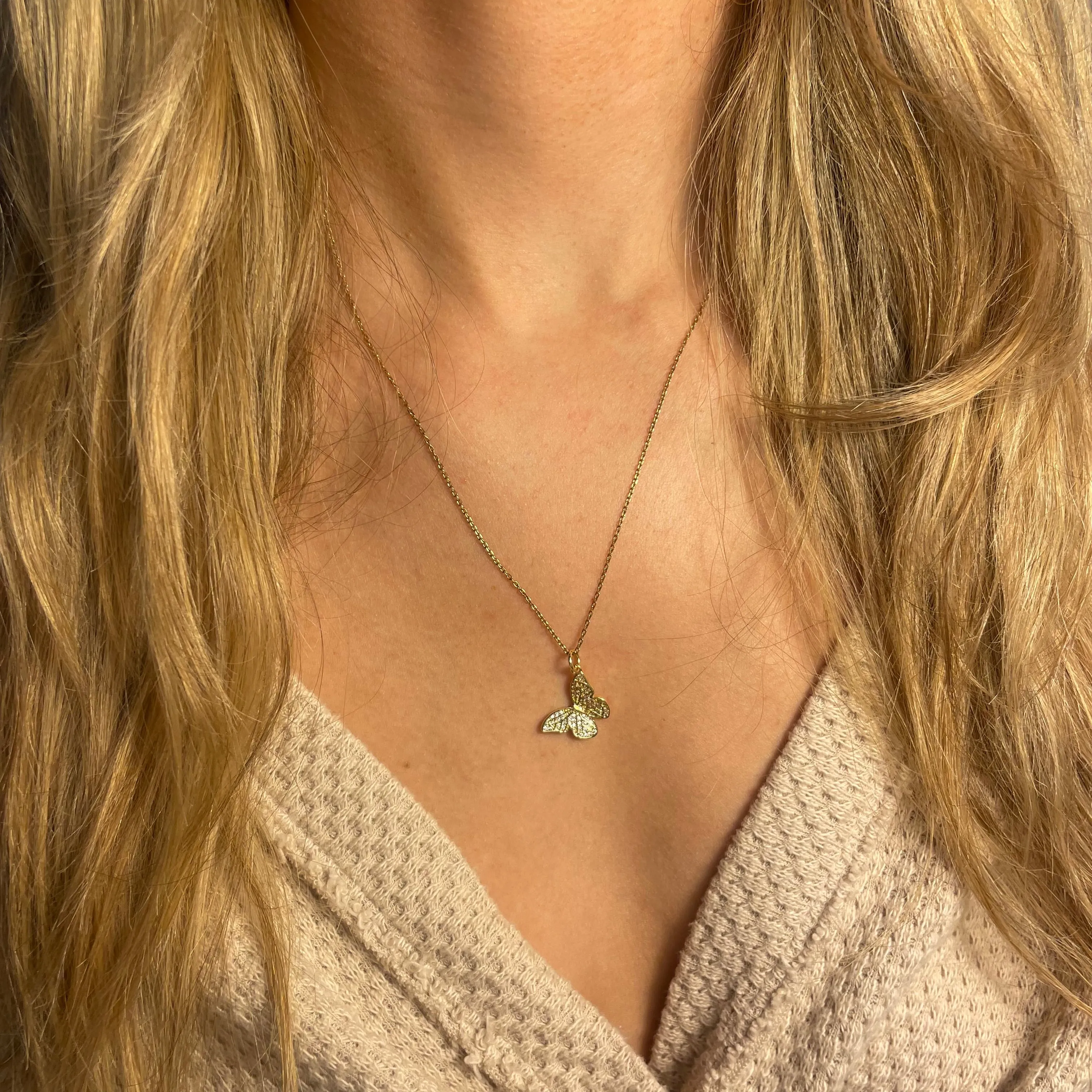 Crystal Butterfly Adjustable Necklace