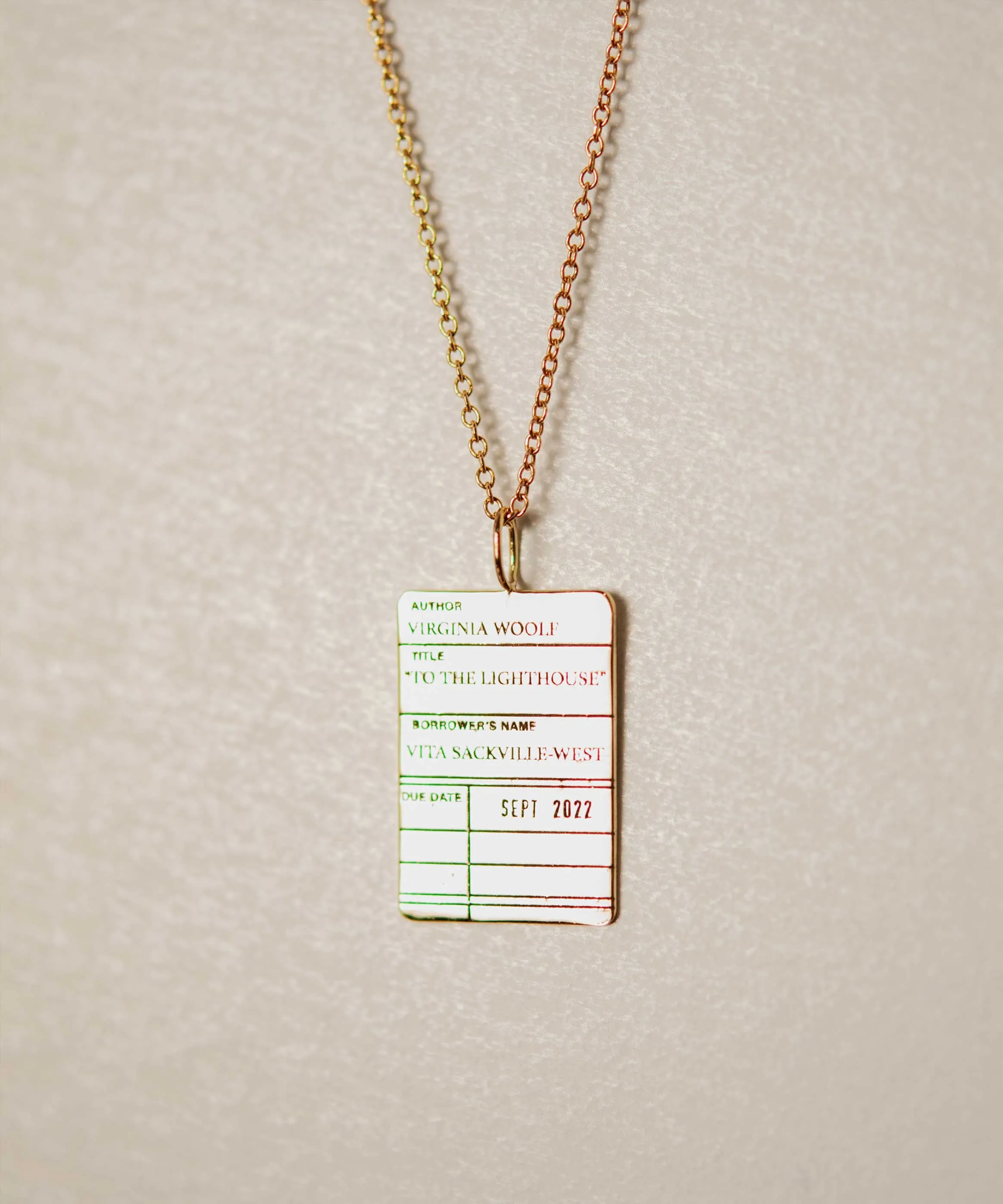 Customizable Library Card Necklace