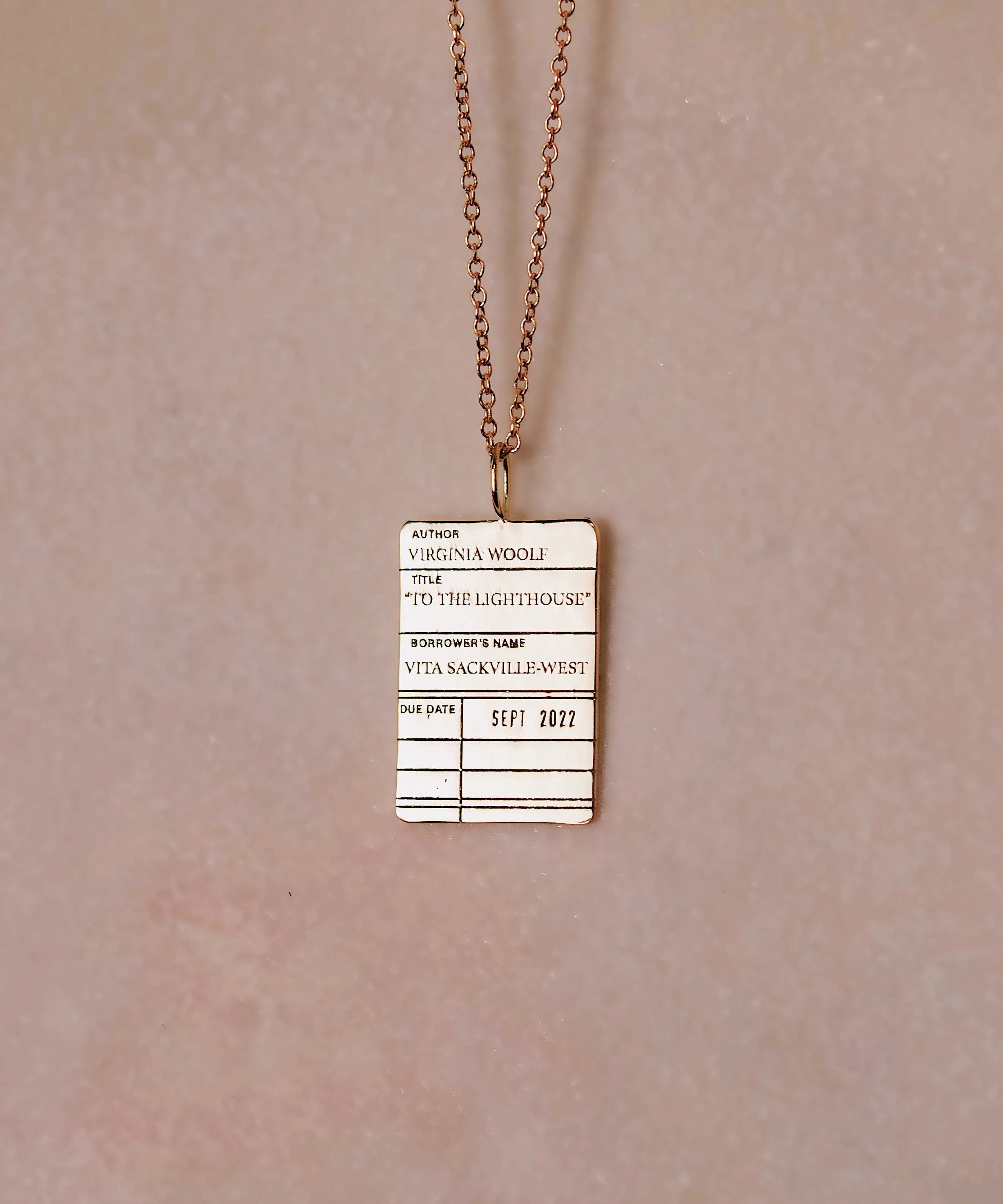 Customizable Library Card Necklace
