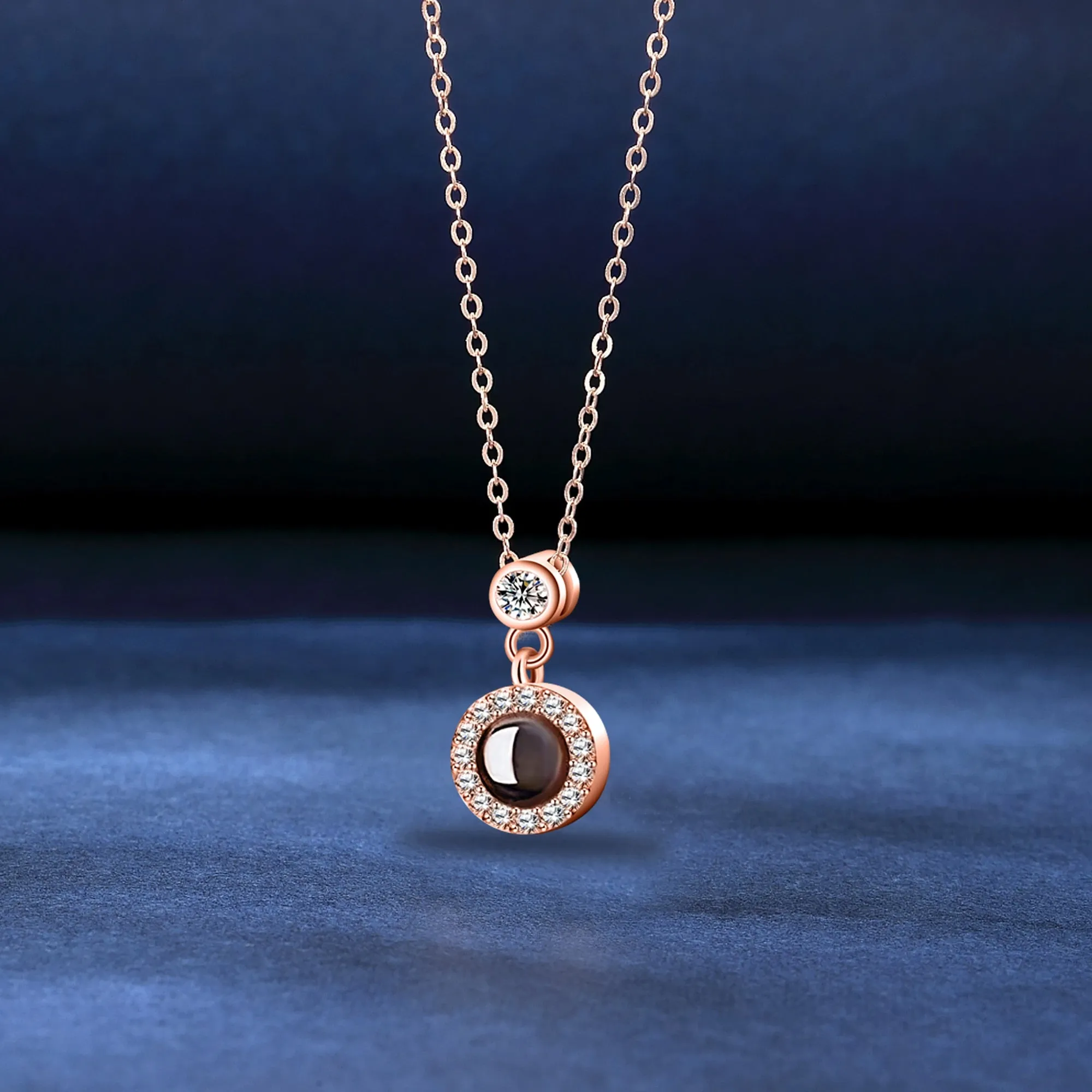 Customizable Photo Projection Necklace Couple Girlfriend Couple Jewelry