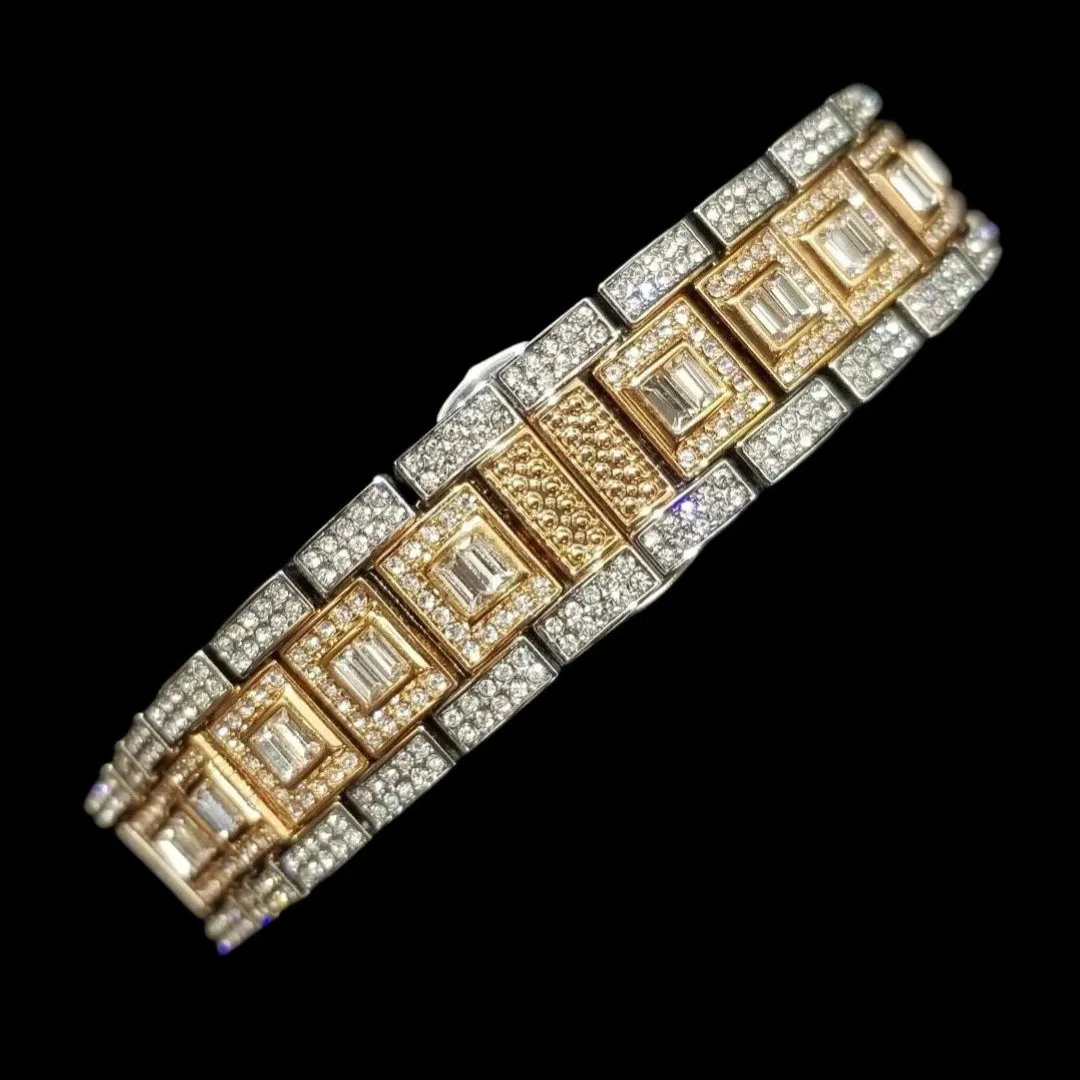 Day Date Roman Numerals VVS Iced Out Diamond Watch