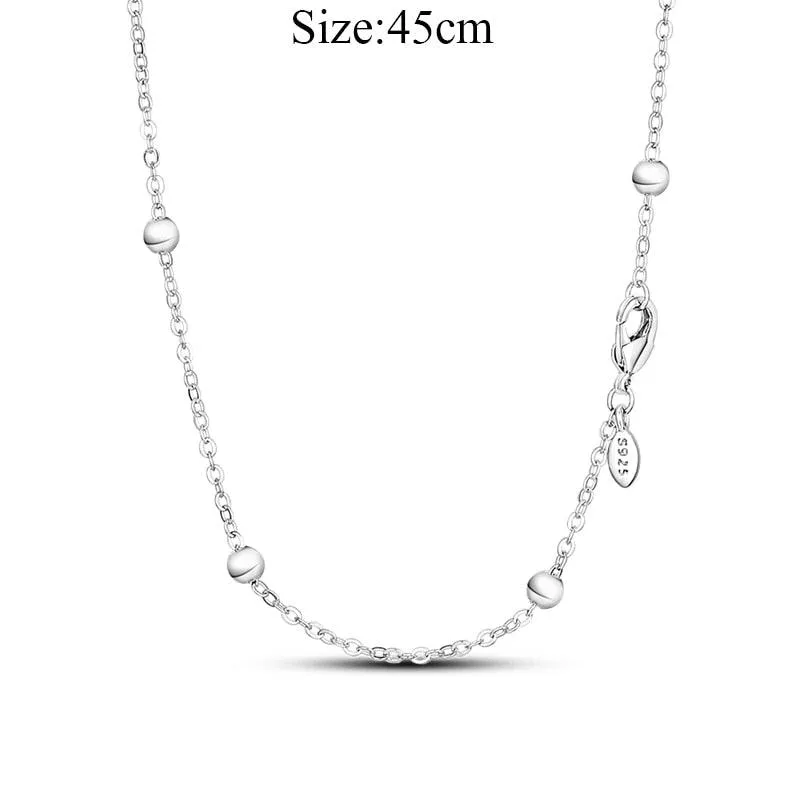 Elegant Customizable 925 Silver O Pendant Necklace for Women - Essential Minimalist Accessory