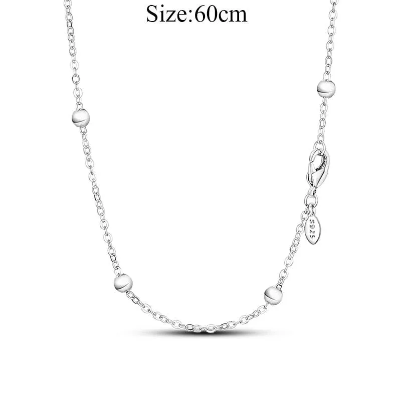 Elegant Customizable 925 Silver O Pendant Necklace for Women - Essential Minimalist Accessory