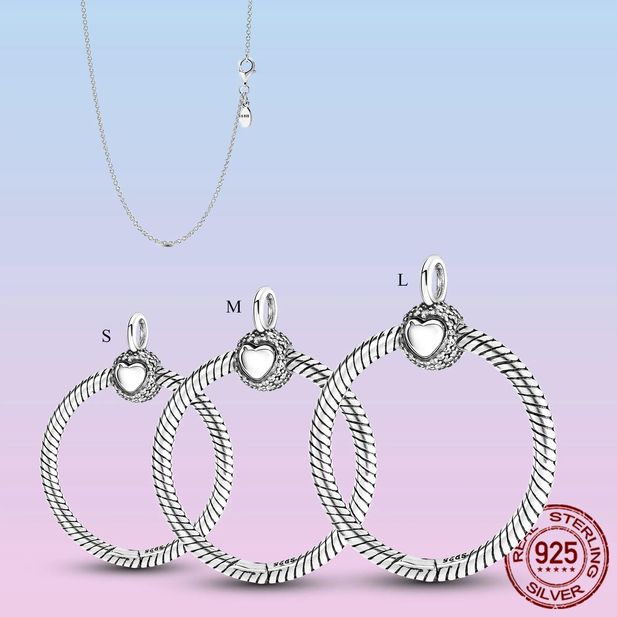 Elegant Customizable 925 Silver O Pendant Necklace for Women - Essential Minimalist Accessory