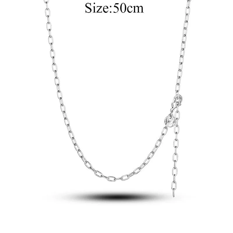 Elegant Customizable 925 Silver O Pendant Necklace for Women - Essential Minimalist Accessory