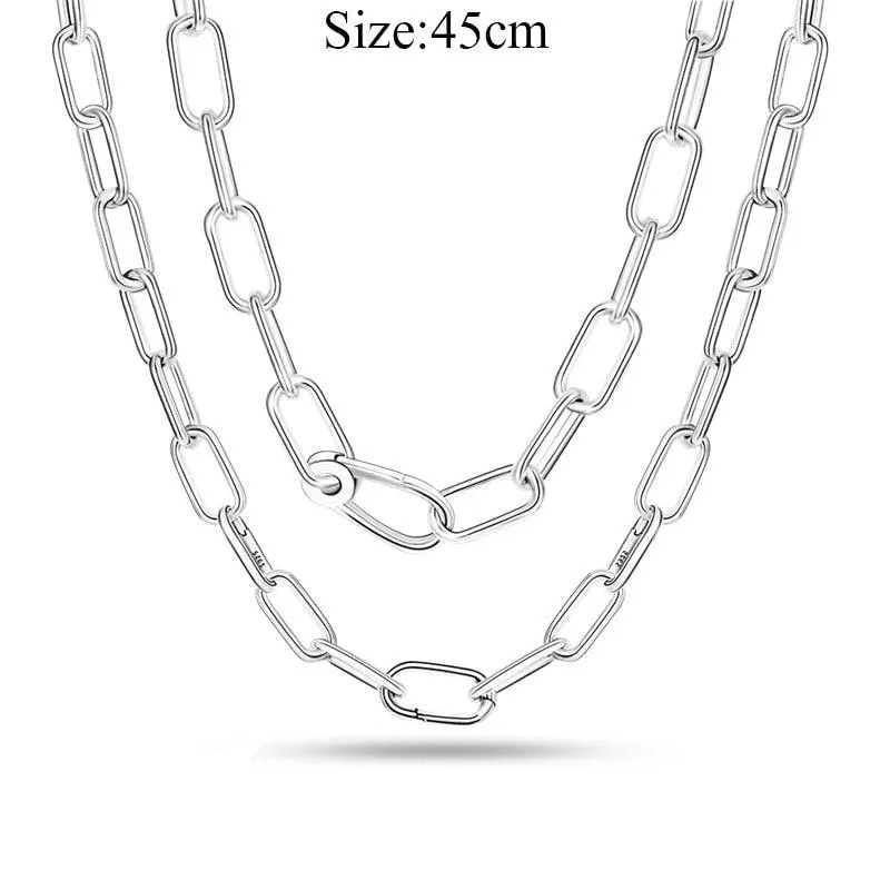 Elegant Customizable 925 Silver O Pendant Necklace for Women - Essential Minimalist Accessory