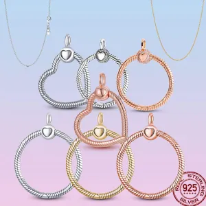 Elegant Customizable 925 Silver O Pendant Necklace for Women - Essential Minimalist Accessory