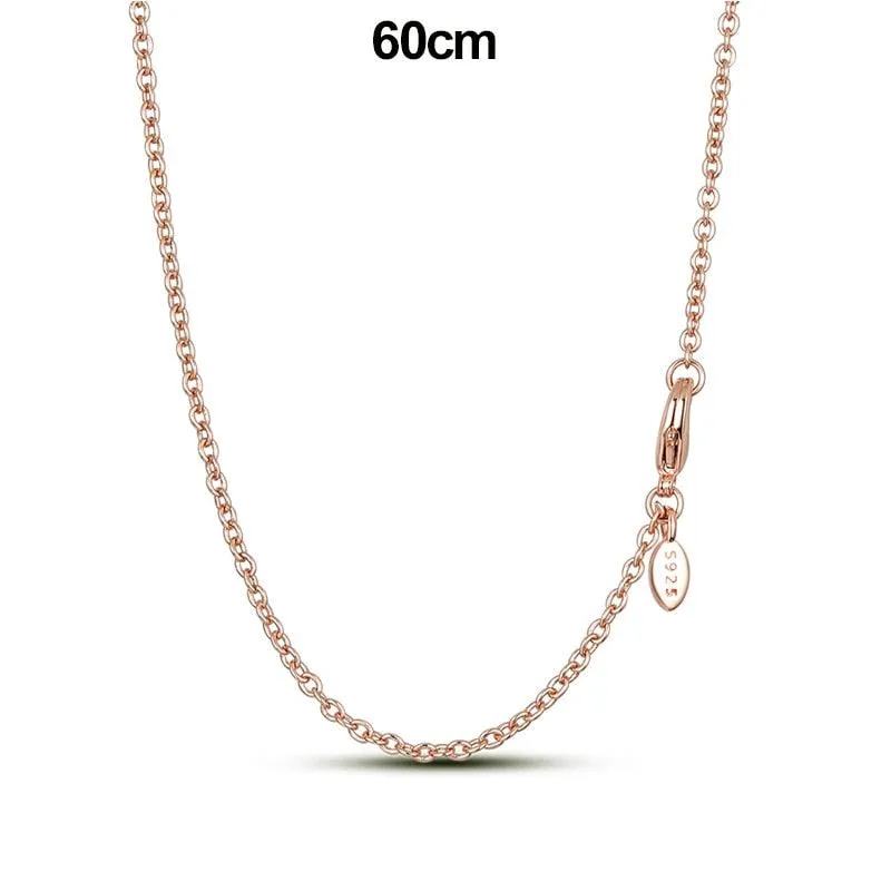 Elegant Customizable 925 Silver O Pendant Necklace for Women - Essential Minimalist Accessory