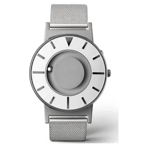 Eone Timepieces Unisex Bradley Silver Dial Band Mesh Compass Iris Steel Quartz Watches - BR-COM-IRIS2