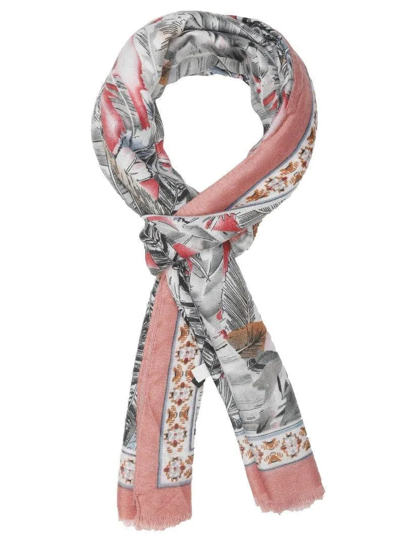 FabSeasons Floral Peach Premium Printed Cotton Long Scarves