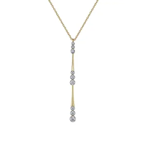 Gabriel 14K Yellow Gold Graduated Diamond Station Drop Y Necklace