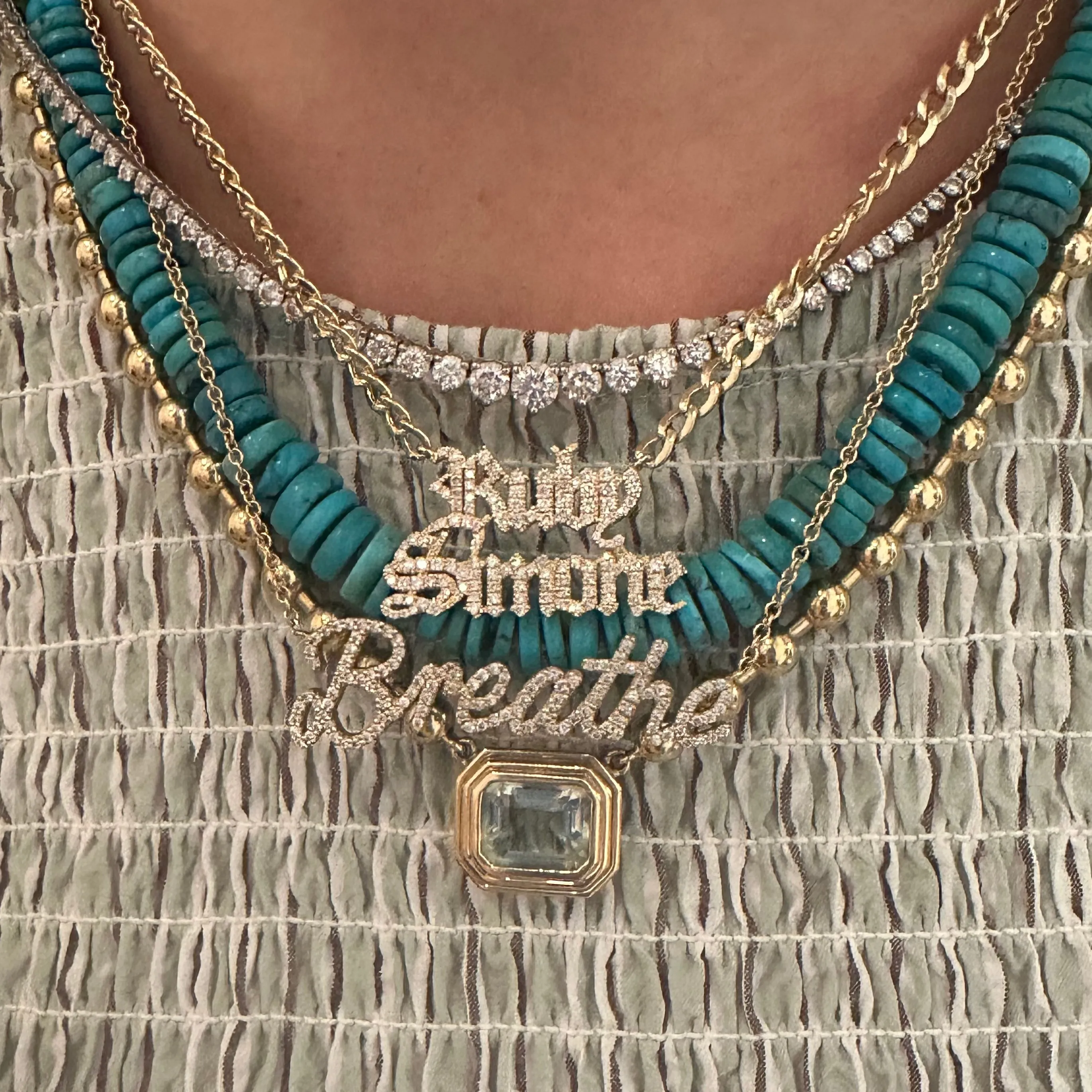 Gothic Cuban Link Nameplate Chain Necklace