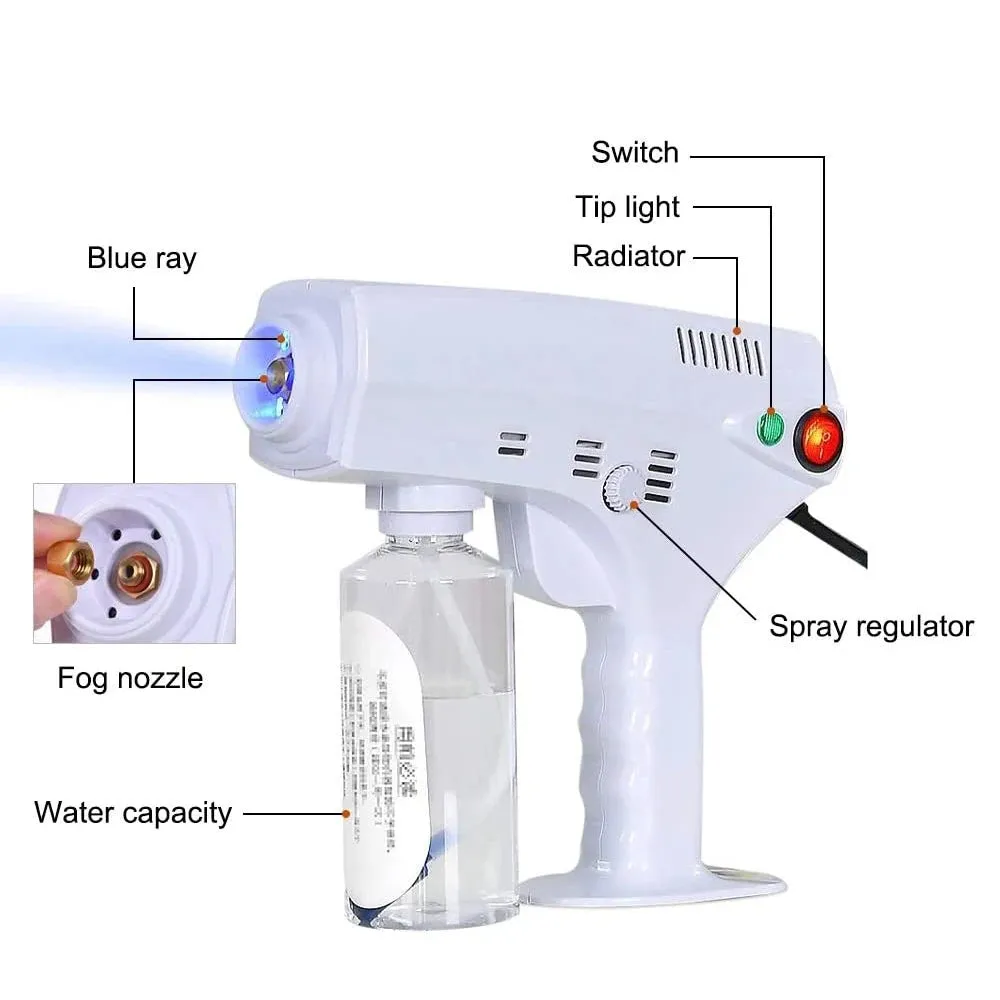 Hair Spray Nano Hair Steamer Nano Steam Gun Hair Coloring Hair Care Facial Skin Spa Humidifier 280ML Tank Blue Nano Mixed Vapor