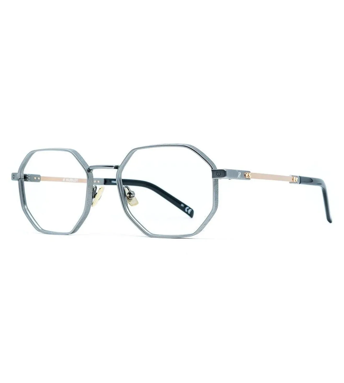 Hublot Unisex Gunmetal Geometric Optical Frame