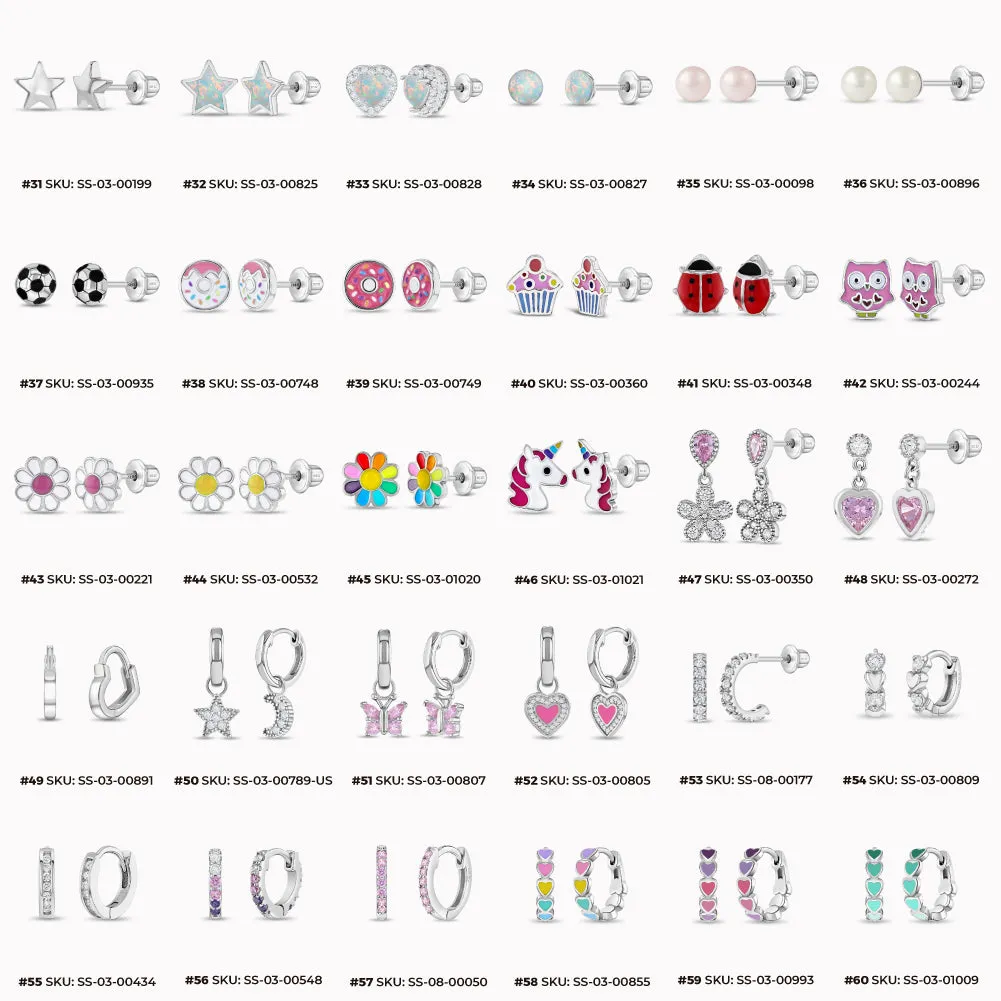 In Season Jewelry Best Selling 925 Sterling Silver Earrings Bundle 60 Pieces