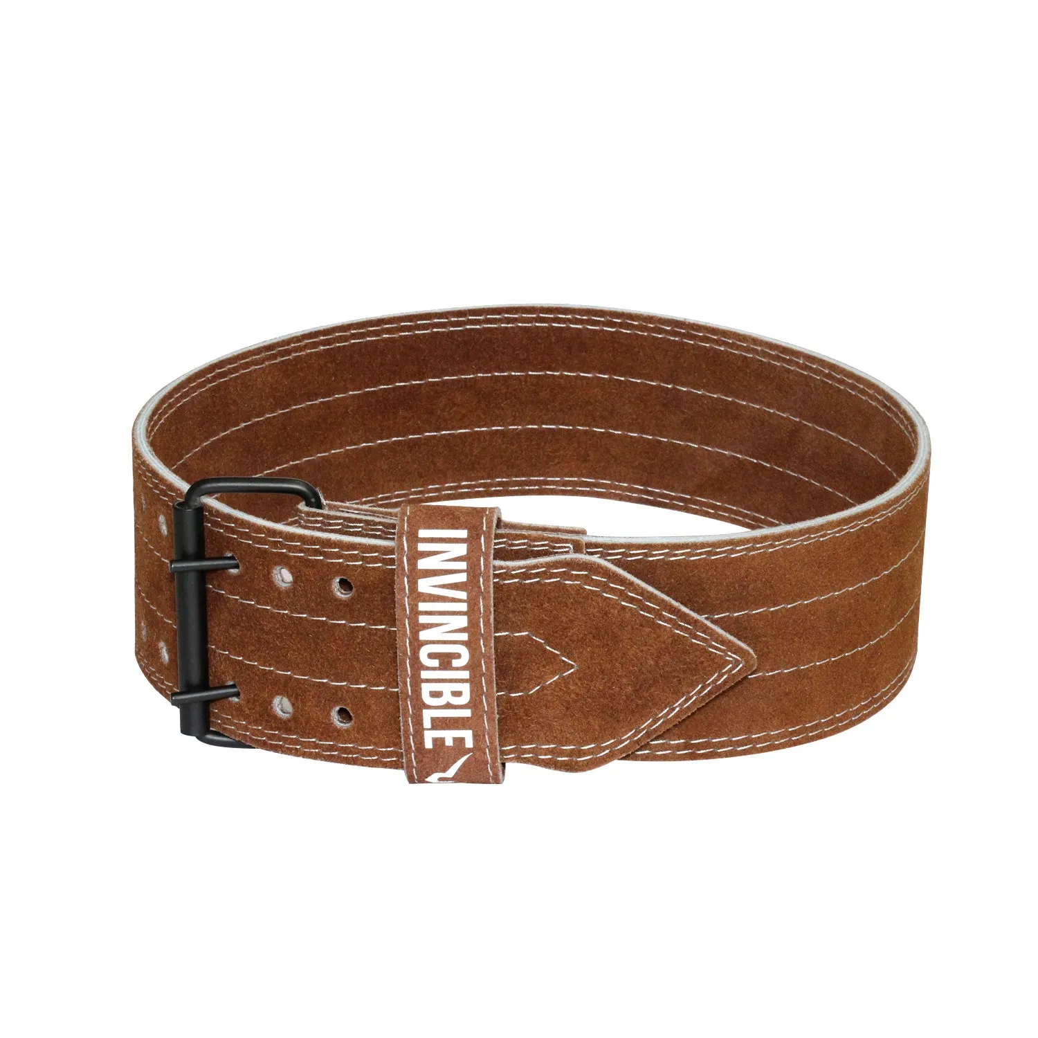 Invincible Heavy Duty Leather Weight Lifting Gym Belt for Heavy Workout for Men & Women 4"