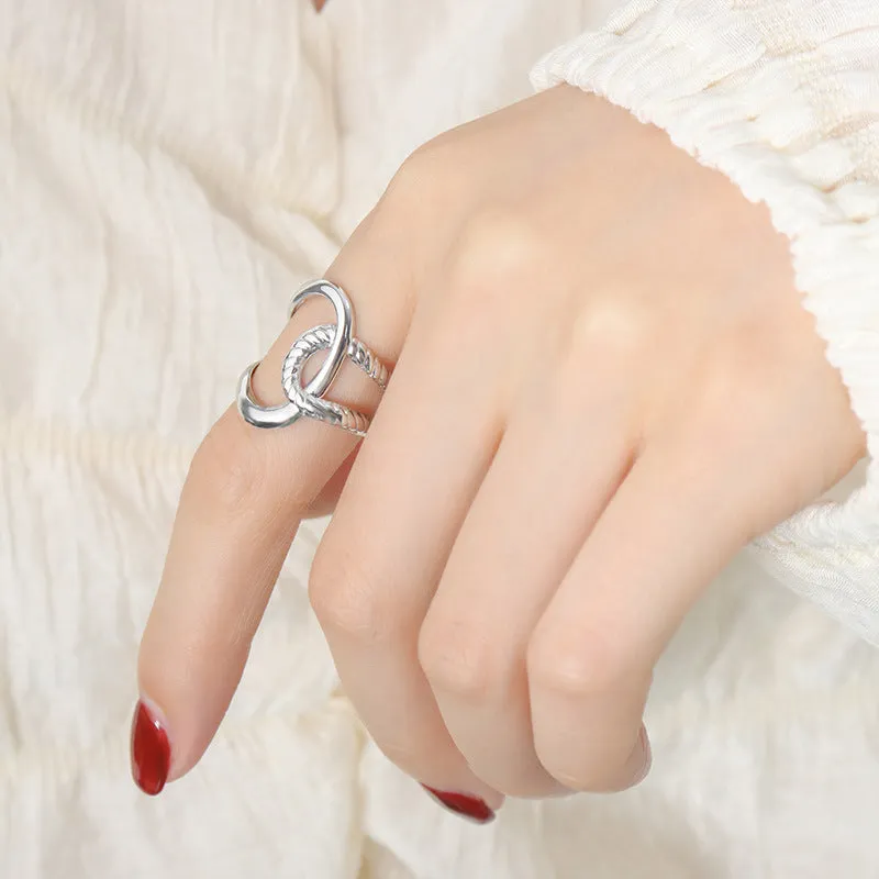 Irregular Design Titanium Steel Electroplated Gold Open Ring - Customizable Women's Jewelry