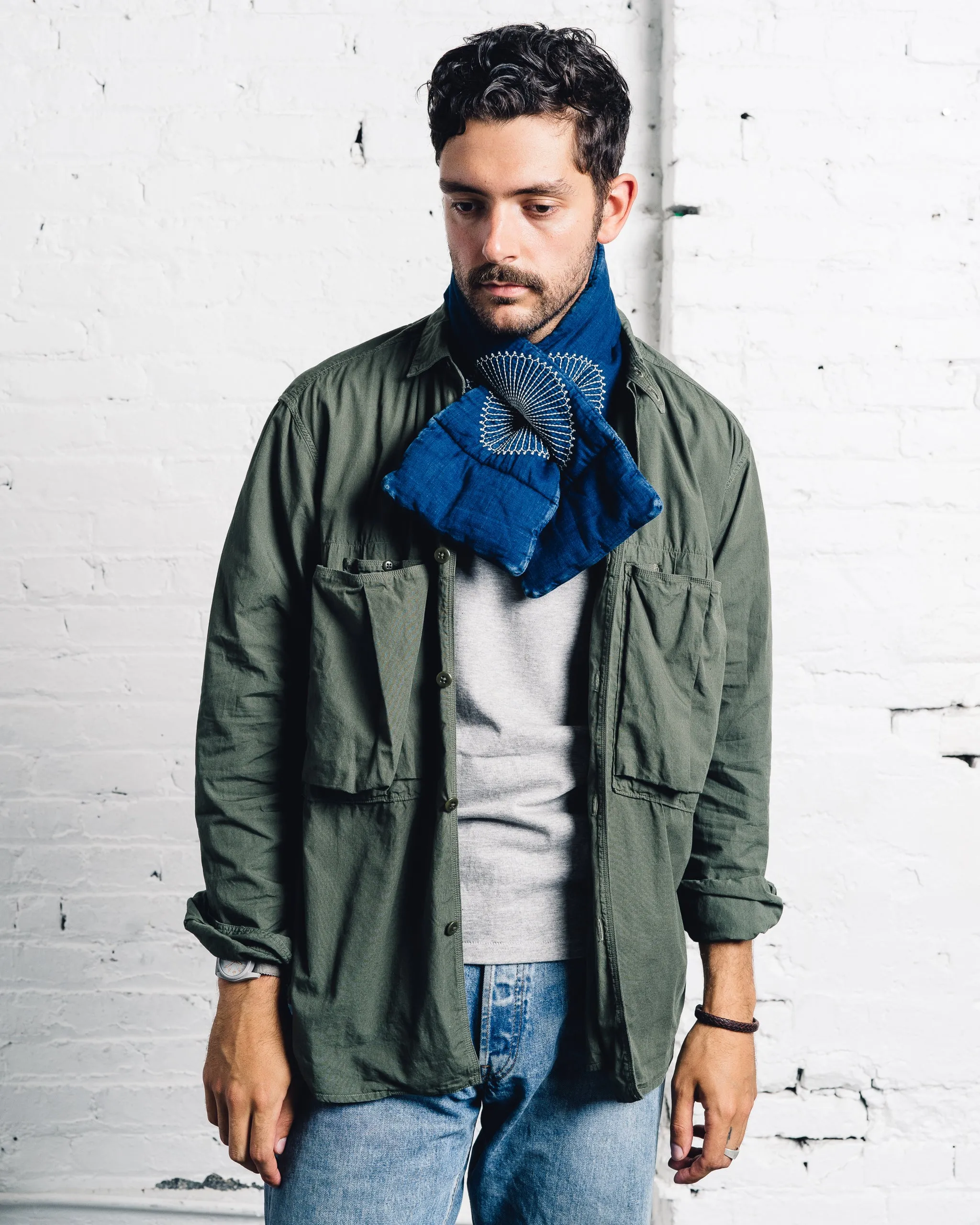 Kapital Kesa Muffler, Indigo Flower