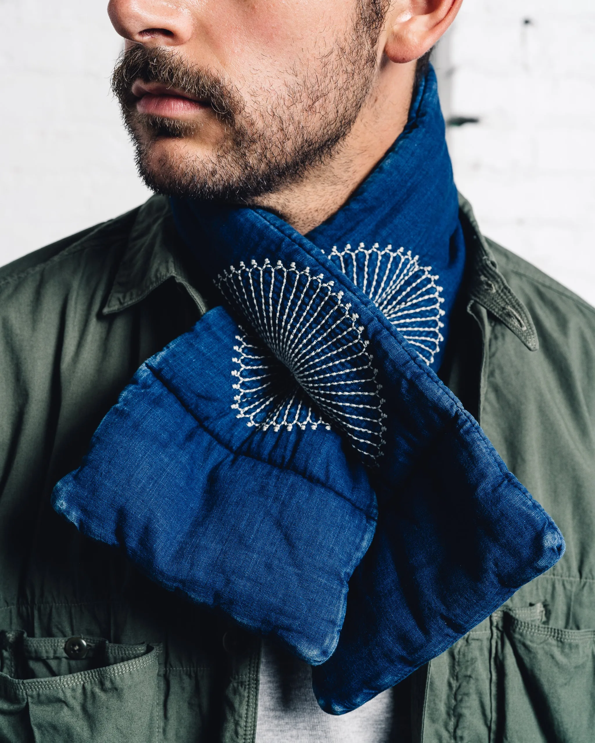 Kapital Kesa Muffler, Indigo Flower