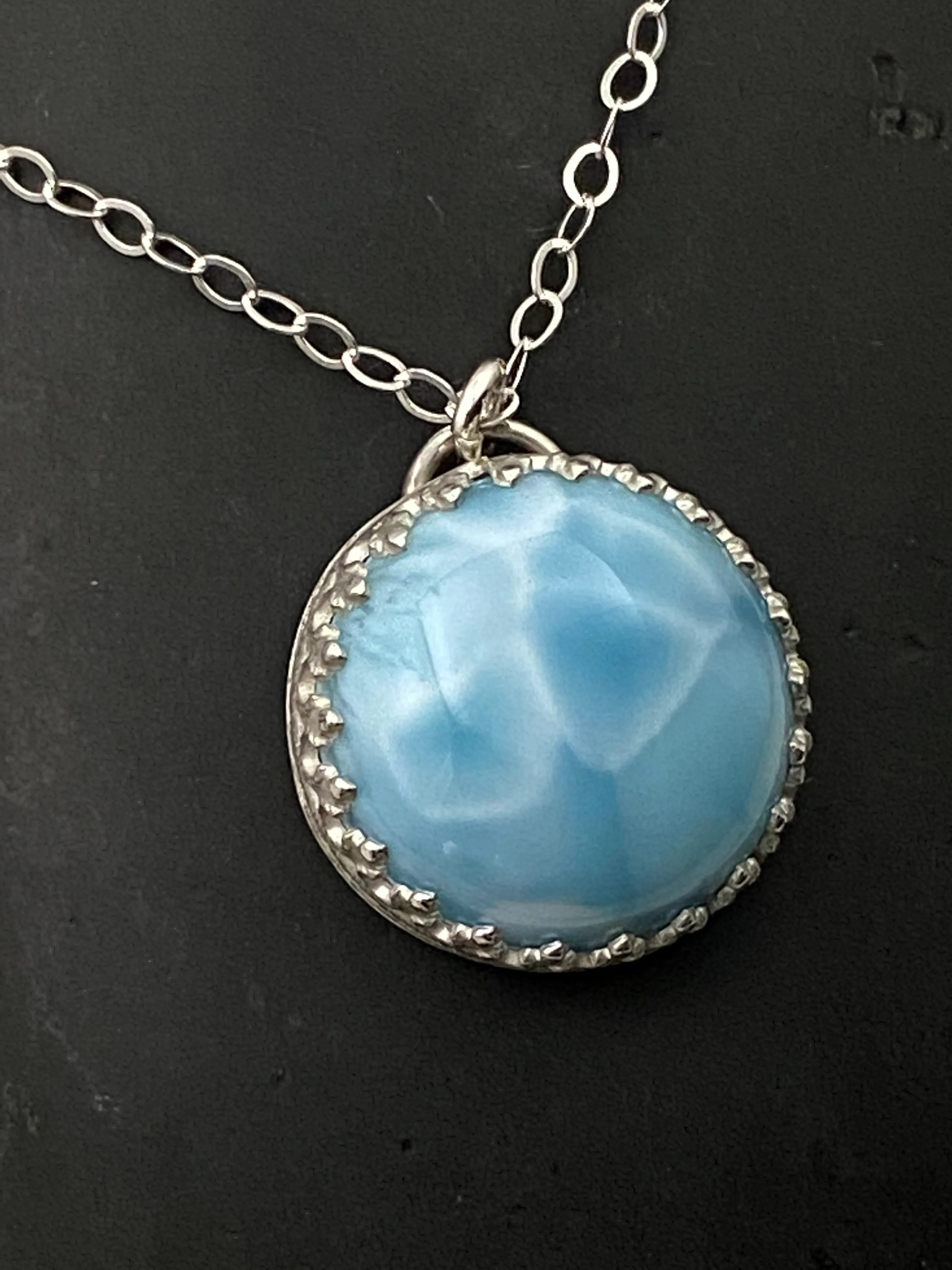 Larimar and sterling silver necklace